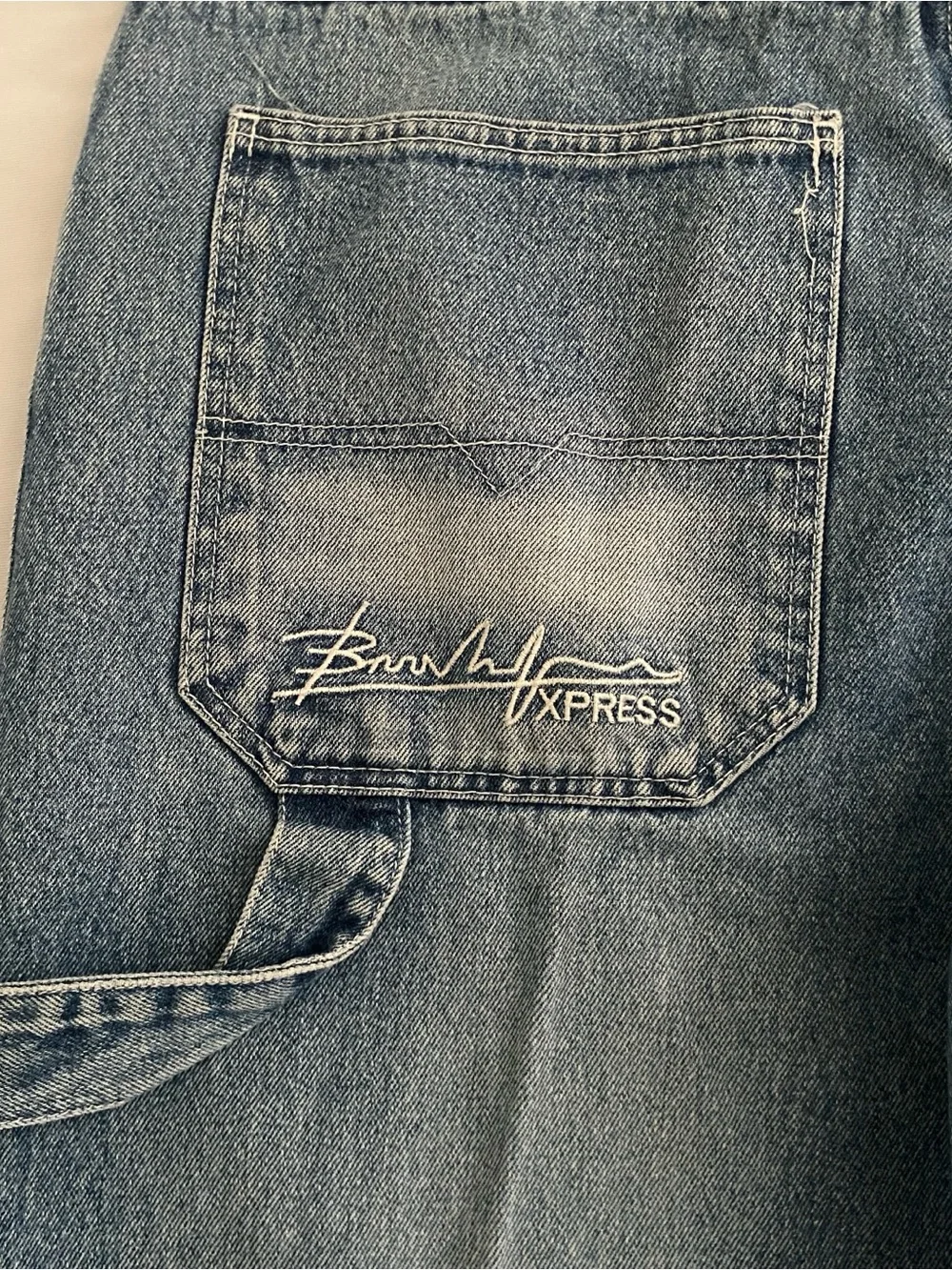 Brooklyn Xpress Carpenter Jeans 38x31 Patchwork Sashiko Distressed Y2K 90s READ